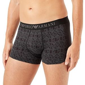 Emporio Armani Heren All Over Logo Trunks, Black Ea-logo, M