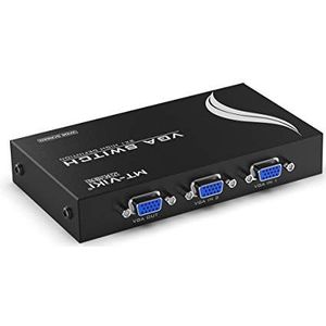 MT-VIKI VGA-schakelaar 2 IN 1 uit VGA Audio Video Switcher Box, met handmatige schakelknop Full HD 1080P voor laptop, tv, projector, HDTV-scherm
