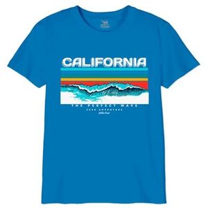 Republic Of California T-shirt voor jongens, Blauw, 8 Jaren