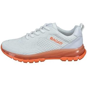 BAGATT Athena Sneakers voor dames, wit/oranje, maat 39, wit-oranje, 39 EU