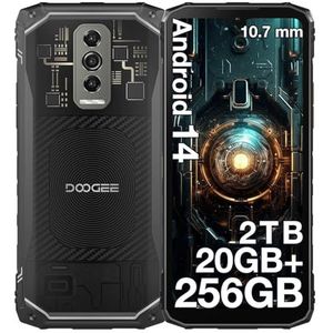 DOOGEE Blade10 Ultra 2024 Telephone Portable Incassable, Android 14, 20GB+256GB/TF2TB, 6.56’’ Écran, 50MP Camera, Ultra-mince 11 mm, 5150mAh Smartphone Incassable, 3 Card /IP68/69K/NFC/OTG-Transparent