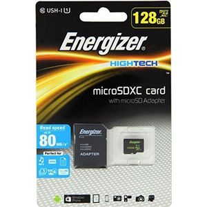 Energizer High Tech geheugenkaart microSD Class 10, 128 GB, met adapter