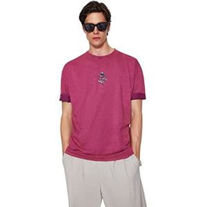 Trendyol Man Oversize Basic Crew Neck Knit T-Shirt, Bordeauxrood, M, Bordeaux, M