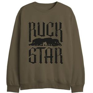 Republic Of California Ruck Star UXREPCZSW044 Sweatshirt voor heren, kaki, maat XS, Kaki, XS