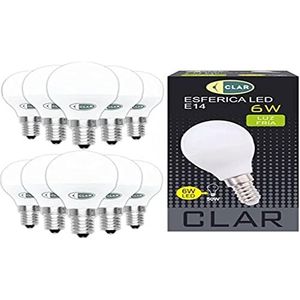 CLAR - E14 LED Bulb, E14 Bulb, E14 LED Bulbs, E14 Cold Light LED Bulb, E14 Cold Light LED Bulbs, E14 Bulbs, E14 LED Bulb, Thin Cap Bulb, 6W E14 Bulb (Pack 10)