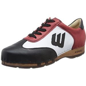 Woody Heren Niki houten schoen, Nero-Rosso, 46 EU, Nero Rosso, 46 EU