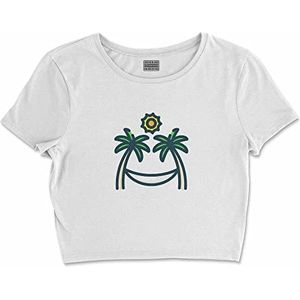 Bona Basics, Digitale print, basic T-shirt voor dames, 100% katoen, wit, casual, bovenstuk voor dames, maat: M, Wit