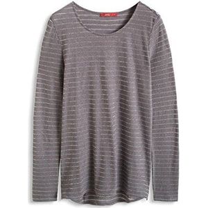 edc by ESPRIT Dames shirt met lange mouwen, grijs (gunmetal)., XL