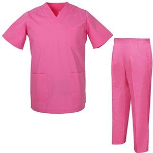 Misemiya Uniseks jas en broek, sanitaire uniformen, 8178, uniseks, Roze, XS