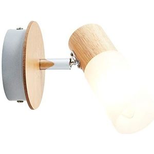 BRILLIANT lamp Babsan wandspot hout licht/wit | 1x C35, E14, 3.5W, geschikt voor kaarslampen (niet inbegrepen) | Schaal A ++ tot E | Draaibare kop