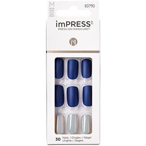 KISS imPRESS Press-On Manicure, Daydream, Medium Length Square, met PureFit Technologie, inclusief Prep Pad, Mini File, Cuticle Stick en 30 nepnagels