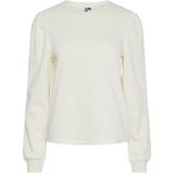 PIECES Pcchilli Ls Puff Sweat Noos Cp Bc Sweatshirt voor dames, White Pepper, S