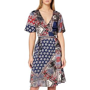 Mela Dames Dres Wrap Jurk, blauw (navy 27), 36