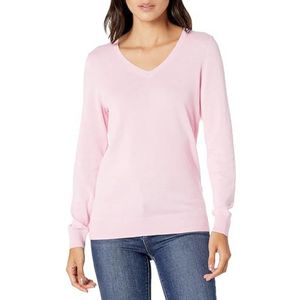 Amazon Essentials vrouwen lichtgewicht V-hals trui,Lichtroze Liliac,XS-S