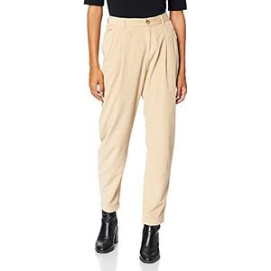 BOSS Dames C Torella Boyfriend-Fit broek van katoenen corduroy, Lichtbeige 277, 38