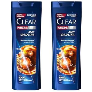 Clear Men Anti-Roos Shampoo voor broos haar Anti-Hair Fall biedt tot 100% bescherming tegen roos* 2x 360 ml