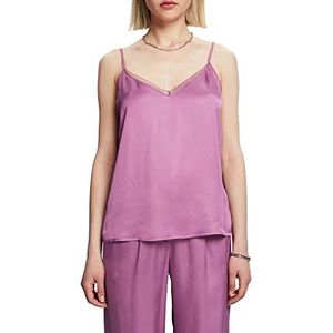 Esprit LENZING™ ECOVERO™ Collection Satijnen camisole met kant, 506/violet 2, S