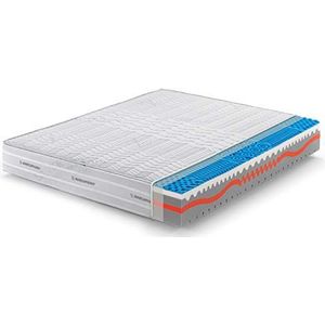 Marcapschuim - matras voor tweepersoonsbed, Memory 150 x 195 cm, hoogte 25 cm - Sunshine - Hardheid H2 medisch product - Overtrek van carbon zilver afneembaar, mijtdicht, 100% Made in Italy