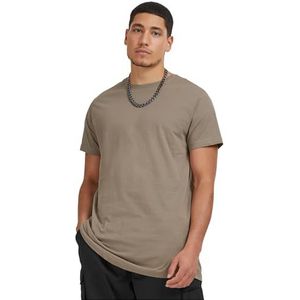 Urban Classics Heren gevormd lange korte mouwen lang T-shirt, ronde hals, 100% jersey katoen, beschikbaar, maten: XS-5XL - groen - S