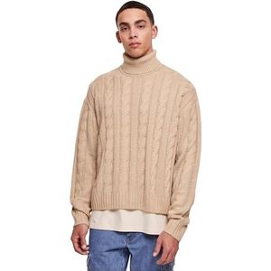 Urban Classics Boxy Roll Neck Sweater Sweatshirt voor heren, Wetzand, S