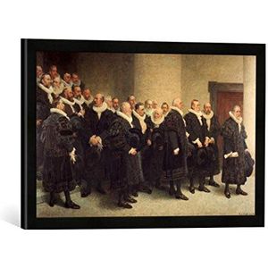 Ingelijste foto van Hugo Vogel ""Toegang van de Senat in het nieuwe tuinhuis op 26.10.1897"", kunstdruk in hoogwaardige handgemaakte fotolijst, 60x40 cm, zwart mat
