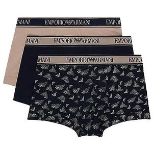 Emporio Armani Heren Boxer Shorts (3 stuks), Rope/Print Marine/Marine, XL