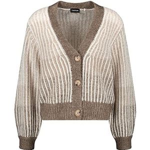 Taifun Dames 232016-15407 jas gebreid, Heather Green patroon, 34