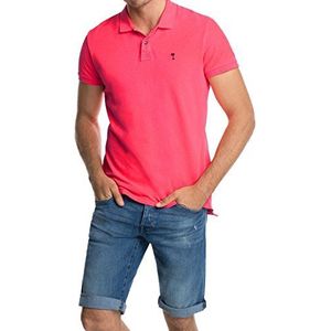 edc by ESPRIT Poloshirt voor heren in neonkleuren, slim fit, roze (hot pink 678), S