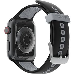 OtterBox horlogeband voor de hele dag voor Apple Watch Series 9/8/7/6/SE 2e gen/SE 1e gen/5/4/3-42mm/44mm/45mm, vervangende duurzame, zachte siliconen band voor Apple Watch, Autobahn Black