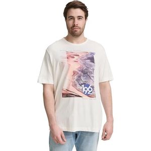 TOM TAILOR Plussize T-shirt voor heren, 10332 - Off White, XXL Grote maten