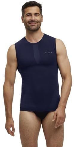 FALKE Heren Top van onderlaag Warm M S/l Sh functioneel materiaal sneldrogend 1 stuk, Blauw Space Blue 6116, S