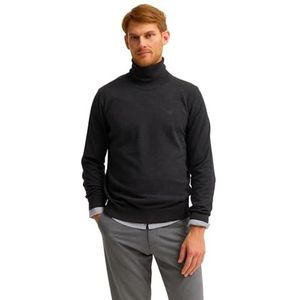 bugatti - 7700-85510D - Pull à col roulé - Grijs donker - Coton 280