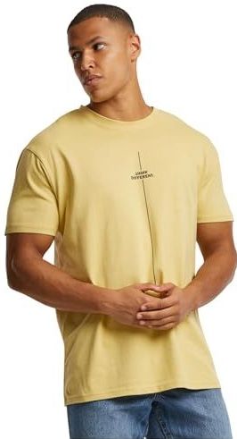 Merchcode Shirt 'Think Different'  geel / zwart