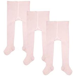 Camano Unisex Baby Online ca-Soft Organic Cotton Tights 3-pack sokken, roze, 62/68, rosé