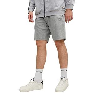 JACK & JONES Heren Sweat Short JPSTSHARK - Relaxed Fit - Plussize Zwart Blauw, lichtgrijs gem., 46 Grote maten