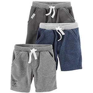 Simple Joys by Carter's Gebreide shorts voor baby's, peuters en jongens, set van 3, Navy Heather/Charcoal Heather/Grijs, 12 Months