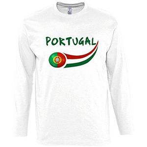Supportershop T-shirt L/S wit Portugal voetbal