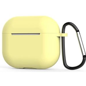 Compatibel met Apple AirPods 3rd Generation 2021 Case Cover, siliconen beschermaccessoires Skin met sleutelhanger, front-LED zichtbaar - geel