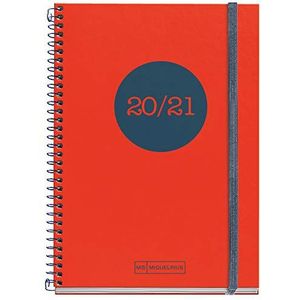 Actieve afsprakenplanner met spiraalbinding, 117 x 174 mm, dag 2020 Miquelrius, rood Castellano