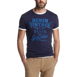 edc by ESPRIT Heren T-Shirt Slim Fit, Dierprint 082CC2K001