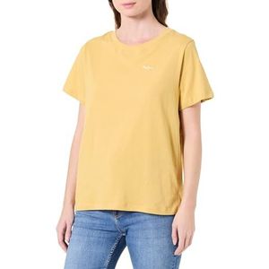 Pepe Jeans Dames W Basic Logo T-shirt, Geel (oker geel), M