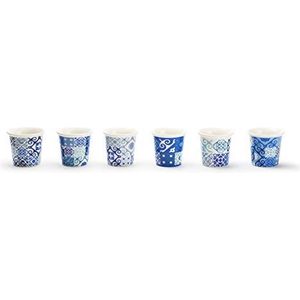 Excelsa Maiolica Blue koffiemokken, porselein, 90 ml, 6 stuks