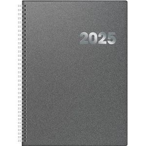 BRUNNEN Boekkalender model 789 (2025), 1 pagina = 1 dag, A4, 384 pagina's, kunststof omslag Reflection, grijs