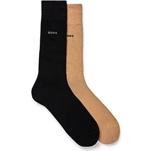 BOSS Heren 2P RS VI Bamboo Twee-pack sokken van normale lengte in stretchgarens, Beige, 43-45 EU