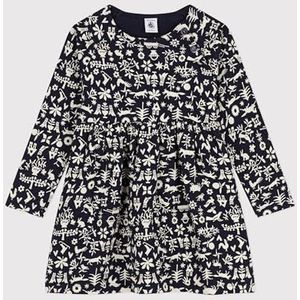 Petit Bateau Jurk ML SMO/AV3A meisjes, smoking/avalanche, 12 Jaren