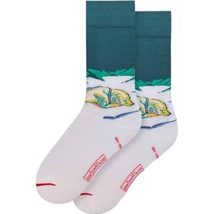 MuseARTa Sokken van katoen met het schilderij Dog Lying in the Snow van kunstenaar Franz Marc in maat 40-46, FM-DS-06-40-46, blauw, 40-46