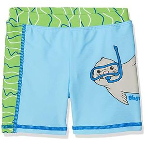 Playshoes Zwembroek voor jongens, uv-bescherming, zwemshorts, blauw (blauw/groen 791)., 110/116 cm