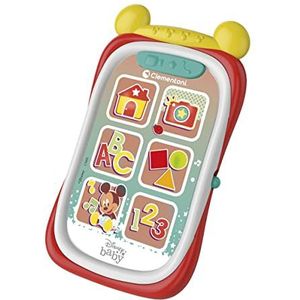 Clementoni Disney Baby Mickey telefoon speelgoed voor kinderen 9 maanden, eerste smartphone, elektronisch leerspel (Italiaanse versie), meerkleurig, 17695