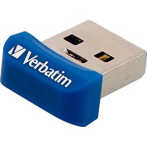 Verbatim Store 'n' Stay NANO USB 3.0-drive - 64 GB, USB-Stick met USB 3.0-interface, super plat Ontwerp, blauw