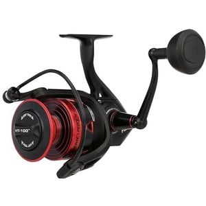 PENN Fierce IV Spinning, vismolens, spinhaspels, zee - kustvissen, veelzijdig zeevissen voor boot, kajak, kust, jigging, surfen en allround gebruik, uniseks, zwart/rood, 6000